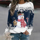 2023 Christmas New - Snögubbetryck Långärmad Casual Loose Sweatshirt【Fri frakt när du köper 2 stycken】