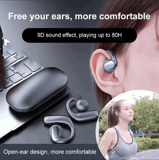 TWS trådlösa digitala Bluetooth-öronsnäckor med benledning