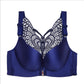 Butterfly Embroidery Front Closure Push-Up Gather Wireless Mjukbehå