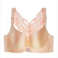 Butterfly Embroidery Front Closure Push-Up Gather Wireless Mjukbehå