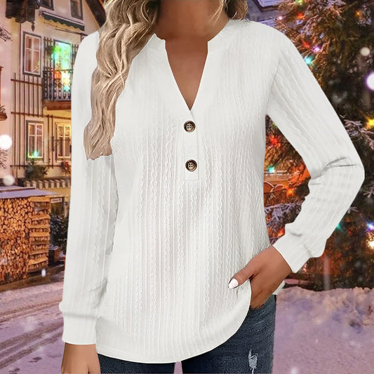 🔥 Nya vinterprodukter-49%OFF🔥Pure Hand Knit Twist V-Neck Kvinnors avslappnade stickade topp